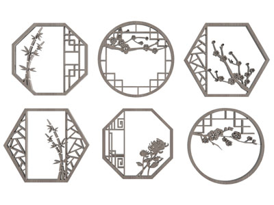 新中式花格、镂花窗