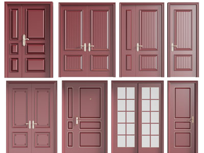 现代双扇、子母入户平开门、推拉门