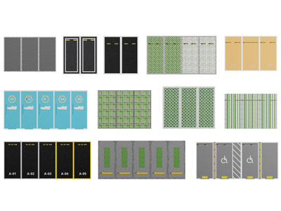 现代汽车停车位、指示牌