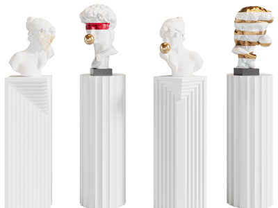 欧式人头雕塑雕刻摆件组合