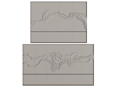 新中式背景墙3d模型 新中式背景墙