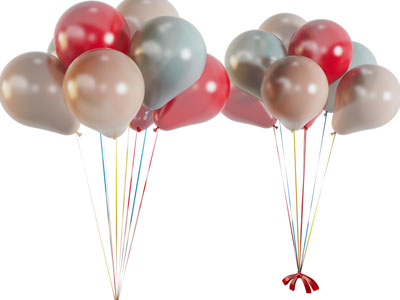 现代一束彩色的气球