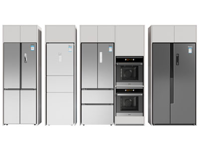 现代嵌入冰箱的橱柜、高柜