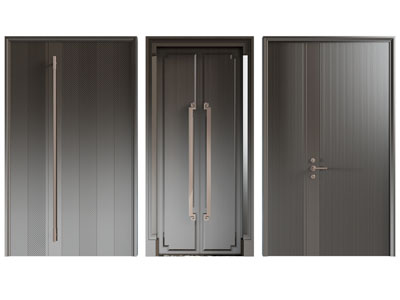 新中式字母入户平开门