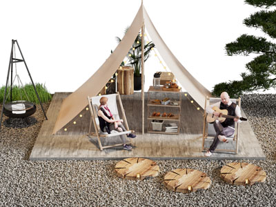 现代户外露营帐篷