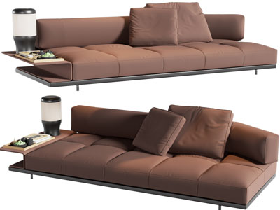 现代布艺多人沙发