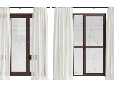 现代白色窗帘窗纱