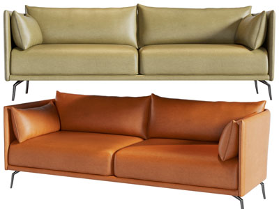 现代皮质双人沙发3d模型 现代皮质双人沙发