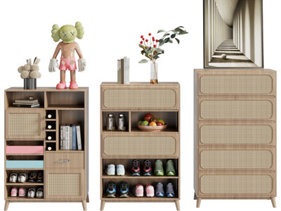 侘寂风鞋柜、边柜