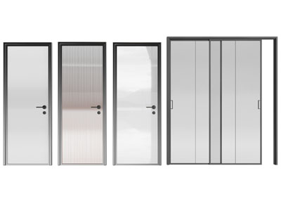 现代单扇玻璃平开门、推拉门