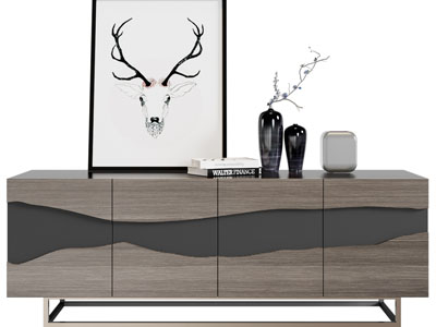 现代电视柜、摆件组合