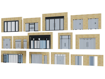 现代酒店写字楼办公玻璃大门、旋转门