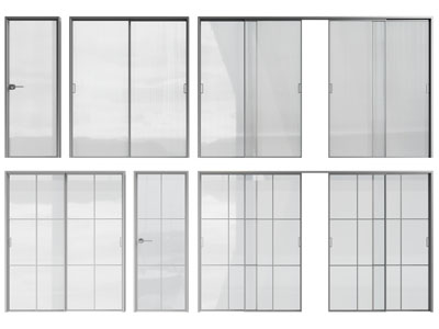 现代玻璃推拉门