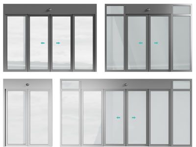 现代办公玻璃大门、自动开关大门