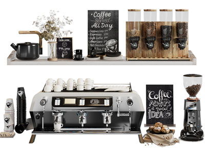 现代咖啡机、磨豆机