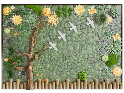 现代植物墙、装饰墙园艺小品