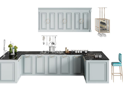 简欧整体橱柜、吊柜、酒架