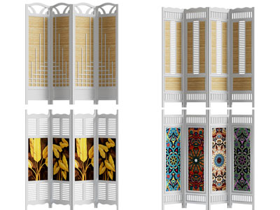 东南亚实木边框的屏风