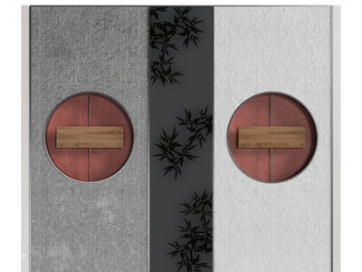 新中式背景墙3d模型 新中式背景墙