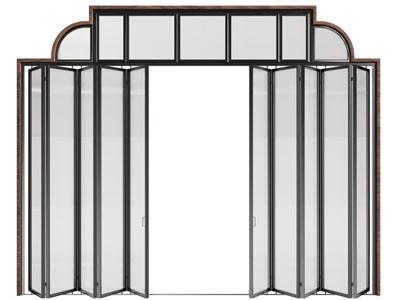 现代玻璃折叠推拉门