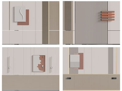 现代背景墙3d模型 现代背景墙
