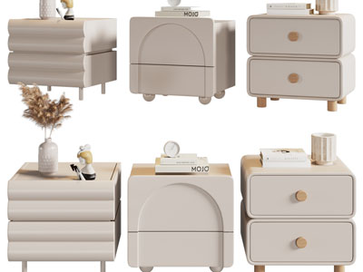 现代奶油风床头柜