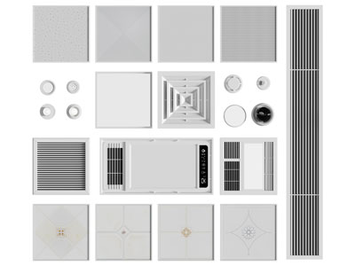 现代空调出风口、暖风扇、吊顶3d模型 现代空调出风口、暖风扇、吊顶