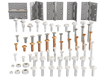 现代合页、螺丝钉、螺帽五金件3d模型 现代合页、螺丝钉、螺帽五金件