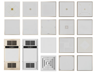 现代暖风扇、铝扣板、出风口3d模型 现代暖风扇、铝扣板、出风口