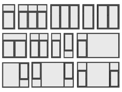 现代玻璃平开窗