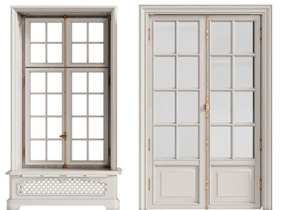 简欧阳台门窗组合、落地窗