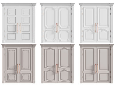 简欧双扇平开门