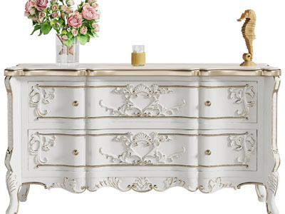 欧式装饰雕花的玄关柜、边柜