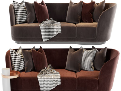 现代布艺多人沙发