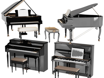 欧式三角钢琴、琴凳