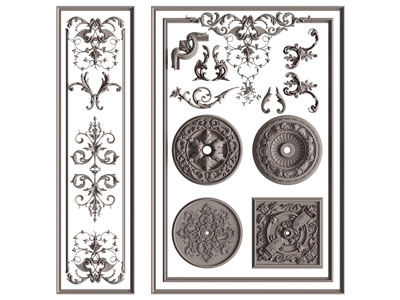 欧式雕花、石膏线、灯盘