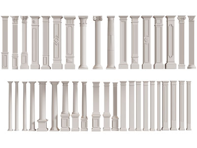 欧式雕花方形、圆形罗马柱子3d模型 欧式雕花方形、圆形罗马柱子