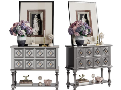 美式高脚玄关柜、边柜