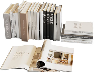 现代排列整齐的书籍