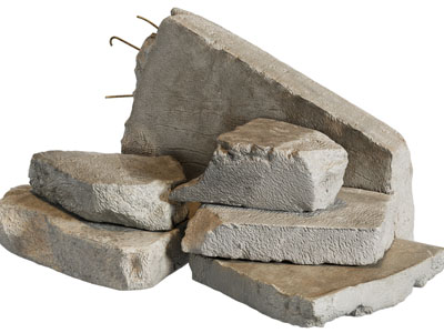 现代一堆水泥石、混凝石头