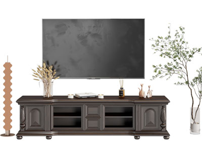 美式电视柜、电视机