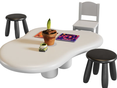 现代异形儿童桌椅组合