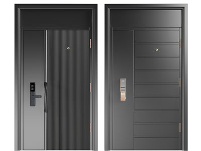 现代带密码锁的子母入户平开门