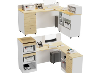 现代转角办公桌椅组合