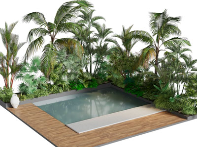 现代户外庭院游泳池