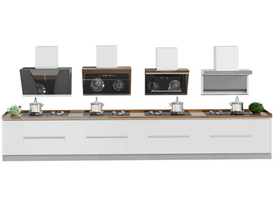 现代燃气灶、抽油烟机