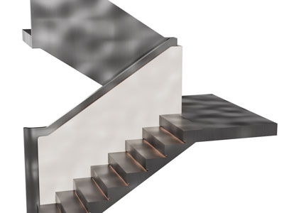 现代转角旋转楼梯3d模型 现代转角旋转楼梯