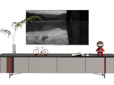 现代电视柜、电视机