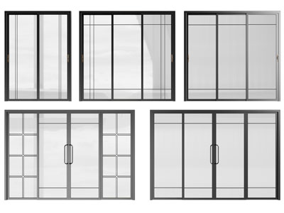现代玻璃推拉门