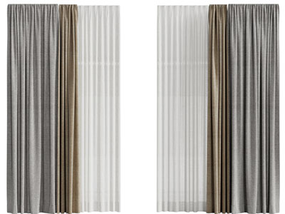 现代拼接布艺窗帘窗纱